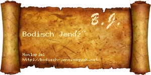 Bodisch Jenő névjegykártya